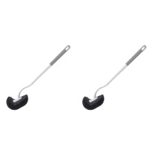 2X Longhandled Toilet Brush Home Use No Dead Corners,NoNeed to Punch Holes Wallmounted Bathroom Longhandled Brush B