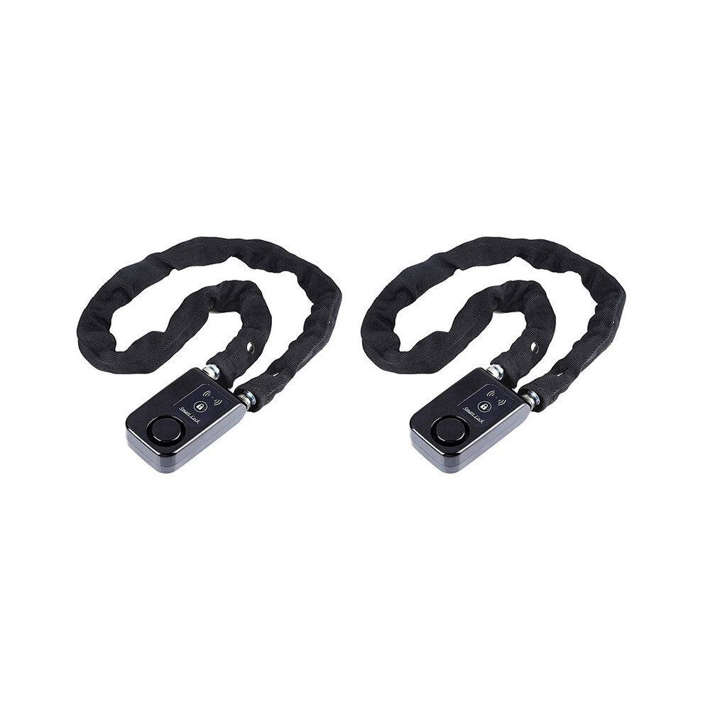 2X Chain Lock Bike/Motorcycle/Gate/Door Keyless Lock With Anti Theft Alarm 110Db Phone App Control Black 4711755389512
