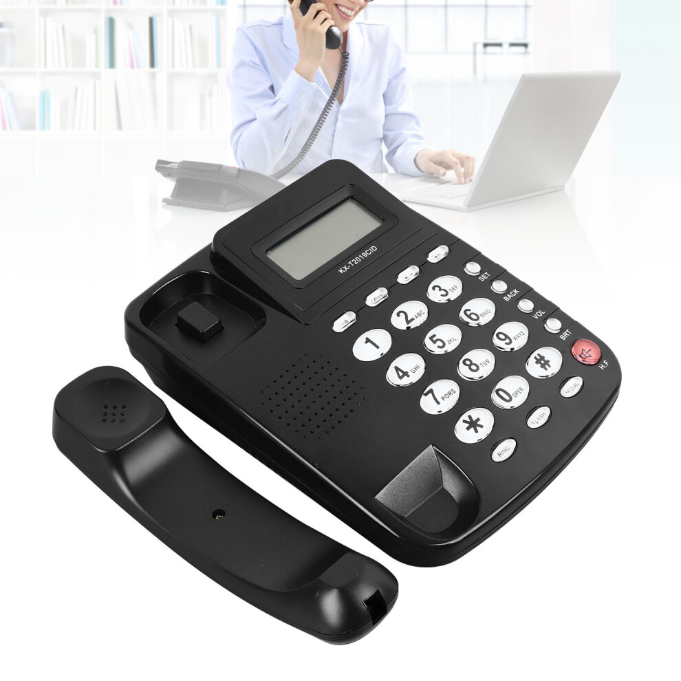 Corded Landline Telephone With Caller Id & Speakerphone, Large Buttons, Black 8261387752476