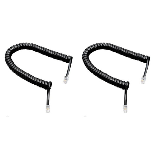 2X Cavo A Spirale per Prolunga Telefonica Nero 5,7Ft Cavo Telefonico