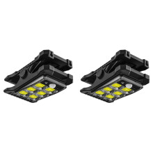2X Luce Solare da Giardino con Morsetto, Luce Solare con Sensore di Movimento, Luce Impermeabile per Balcone, Cortile, Parete