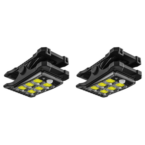 2X Solar Charging Garden Clamp Light Solar Motion Sensor Light Balcony Yard Wall Waterproof Sensor Light