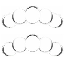 2X for Cayenne 958 2011-2018 Silver Car Dashboard Meter Ring Covers Trim Interior Decoration