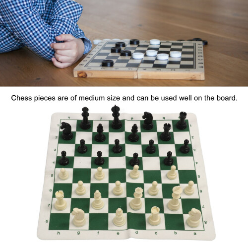 Portable 50cm Chess Set With Checkers and Bag