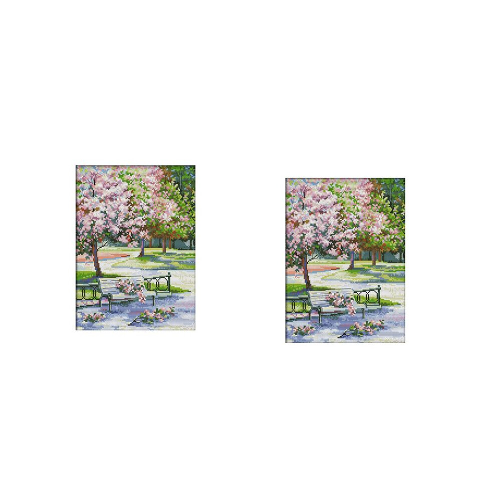 2X Stitch Stamped Kits 14Ct Printed Embroidery Cloth Needlepoint Kits Easy Patterns For Beginners 10.63X12.99 Inch 4712181077103