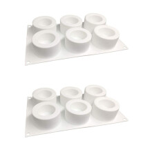 2X 6 Compartments Silicone Pudding Cup Cake Mold French Dessert Mousse Cake DIY Baking Mold