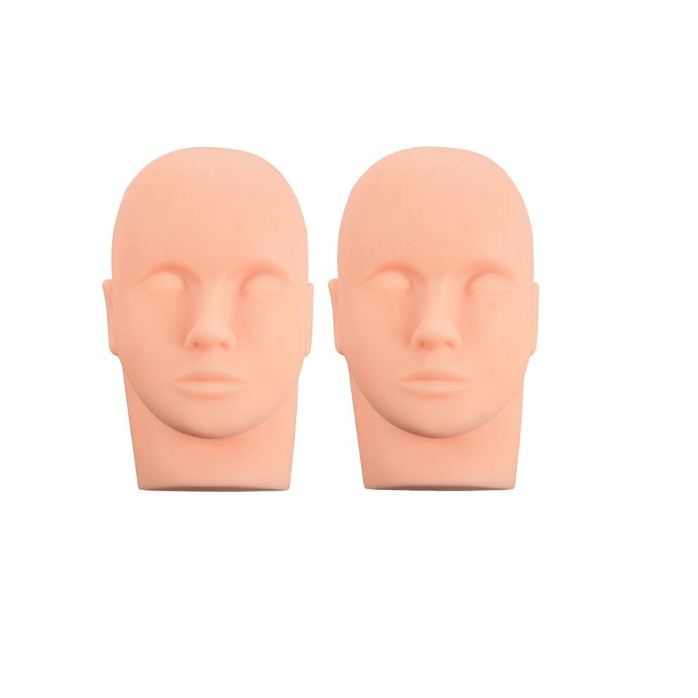 Istovo 2X Mannequin Flat Silicone Practice False Eyelash Extensions Makeup Model Massage Training