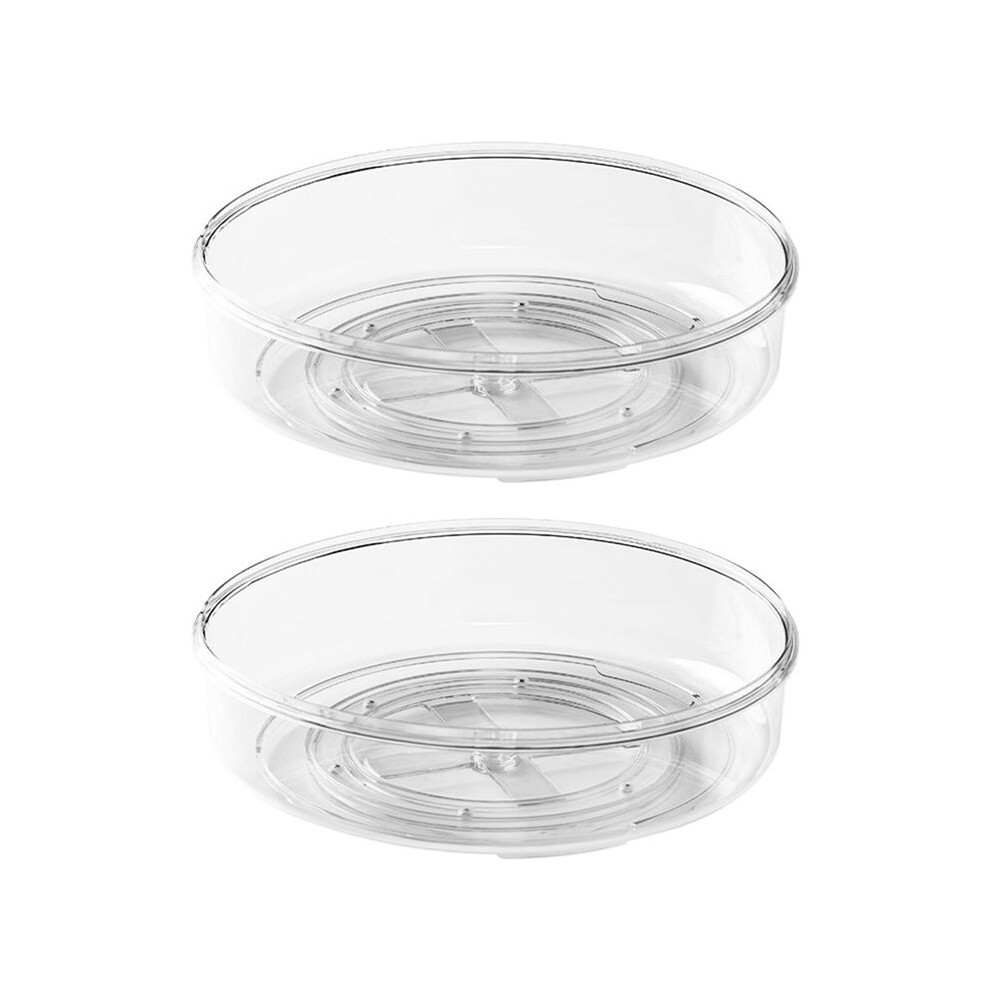Brecantia 2X Organizer Cabinet, Upgraded 11.5 Inch Clear Turntable, Rotating Spice Storage For Kitchen, Pantry, Refrigerator
