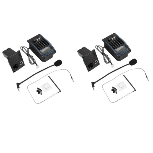 2X Equalizzatore LCD Sintonizzatore Preamp EQ per Chitarra A 5 Bande con Microfono LC-5