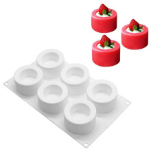 2X 6 Compartments Silicone Pudding Cup Cake Mold French Dessert Mousse Cake DIY Baking Mold