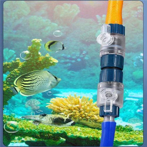 2pcs 20mm Aquarium Filter Water Hose Flow Control Double Tap Quick Release Connector Fish Tank Filter 1
