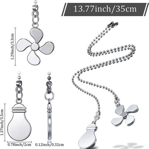 3X Ceiling Fan Pull Chain Fan Extension Chain Fan Chain Pulls Decorative 12 Inch Ceiling Fan Chain Extender Ornament D