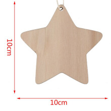 20X Wooden Star Shapes, Plain Wood Tags with Hole (10Cm)