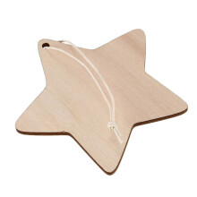 20X Sternformen Aus Holz, Einfache Holz-BastelanhäNger mit Loch (10 Cm)