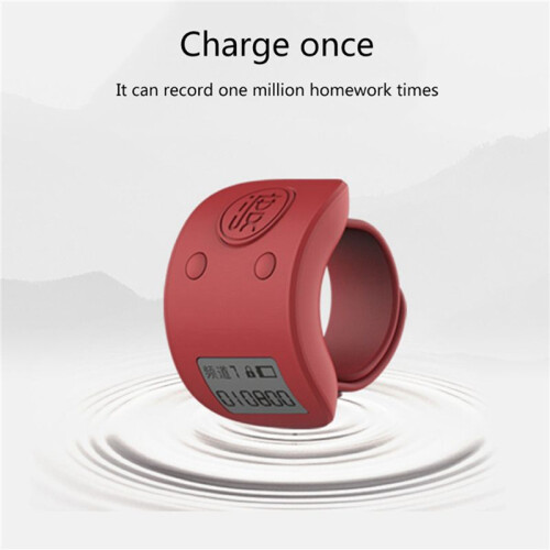 2X  Digital LCD Electronic Finger Ring Hand Tally Counter 6 Digit Rechargeable Counters Clicker-White 2