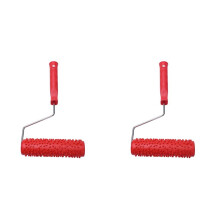 2X 7Inch Embossed Raindrop Painting Roller with Plastic Handle for Wall Decoration