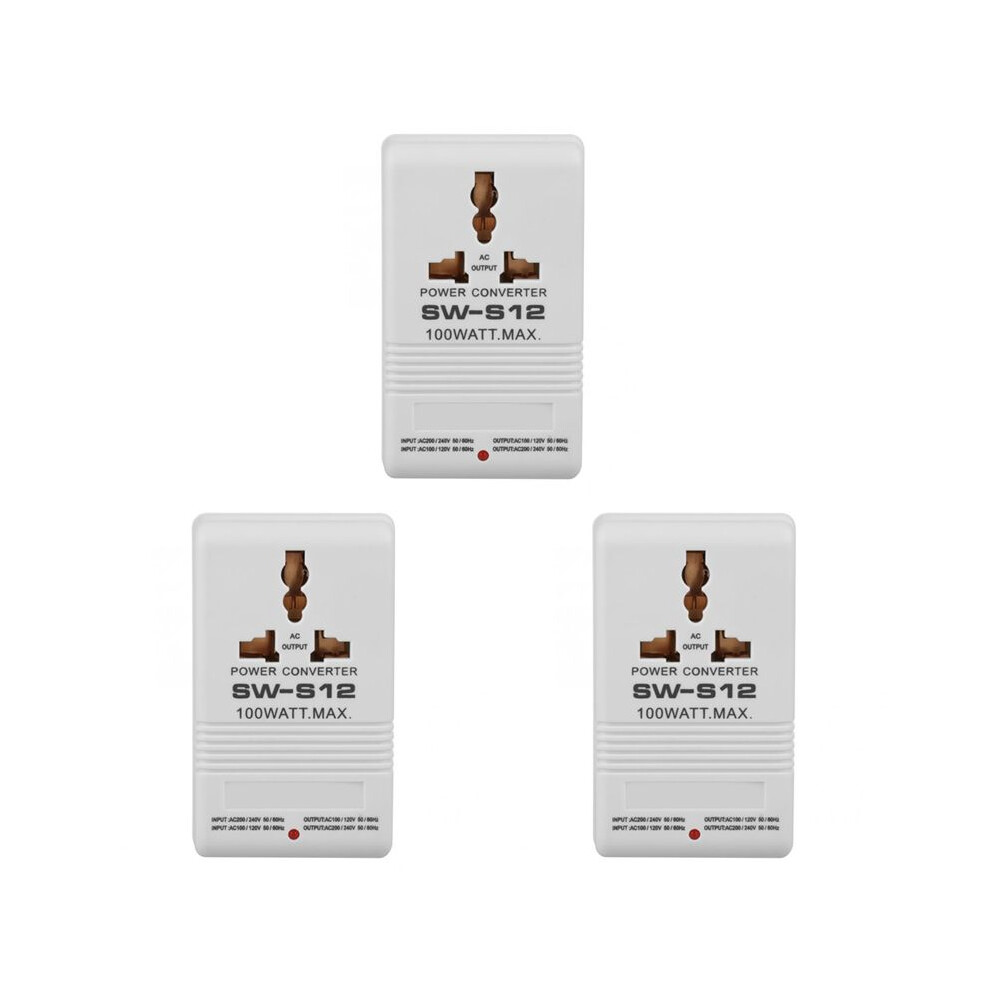 3X Sw-S12 100W 110V/120V To 220V/240V Step- Down Voltage Transformer Converter Travel Dual Channel Power Converter 4711535775450
