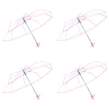 4X Paraguas Transparente Paraguas Automatico para Lluviaautomatico Compacto Plegable Estilo A Prueba de Viento Paraguas Transparente , Transparente &