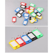 300 Pieces Plastic Key Tags Oval Shaped Label Tag with Window and Split Ring,Blank Labeling Tags 5 Colors