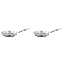 2X Kitchen 20cm Induction Frying Pan Stainless Steel Frypan Skillet Cookware Accessories Cooking Tools