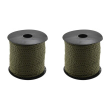 2X Moocy Camping Paracord 4mm 50 Meters 7 Strands Umbrella Rope for Outdoor Climbing Survival Hiking Clothesline Green