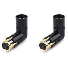 2Pcs 3Pin XLR Angle Adapter Adjustable Male to Female Right Angle XLR Adapter XLR 90 Degree Adapter