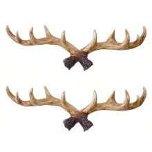 2X Vintage Deer Antlers Wall Hook Wall Mounted Clothes Hanger Coat Rack Key Holder for Decorative Wall Hook B