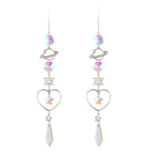 2X A Crystal Wind Chime Sun Catcher Diamond Prisms Pendant Dream Catcher Rainbow Chaser Hanging Drop Home Garden Decor