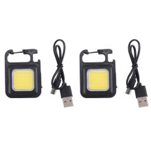 2X Camping Keychain Light Multi-Function Work Light Magnetic Work Light Red and Flashing Flashlight Outdoor