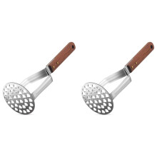2X Potato Masher Stainless Steel Heavy Duty Strong Anti-Slip Handle Not Easy to Bent Easy to Use Sturdy Construction