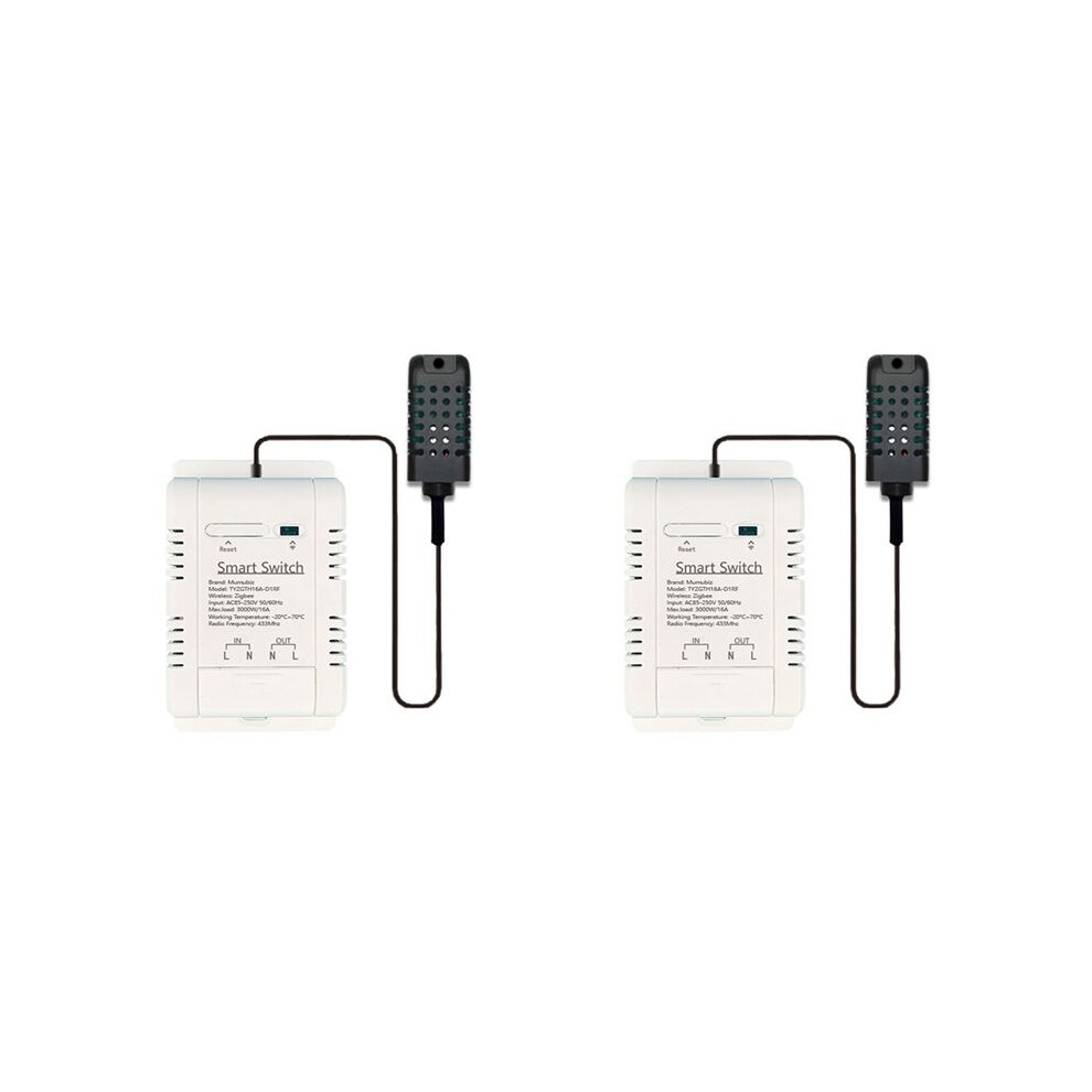 2X For Tuya Zigbee With Temperature Humidity Sensor 16A 3000W Thermostat For Alexa Home Yandex Alice 4714079595416