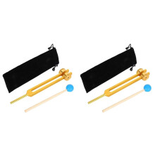 2X Aluminum Alloy Tuning Forks,111Hz Tuning Fork with Hammers for Nervous System Testing Sound Healing Therapy,Gold