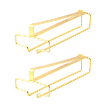 2X Estante para Copas de Vino, Soporte Metálico para Copas de Vino Debajo del Gabinete, Estante para Copas, Organizador Colgante para Almacenamiento