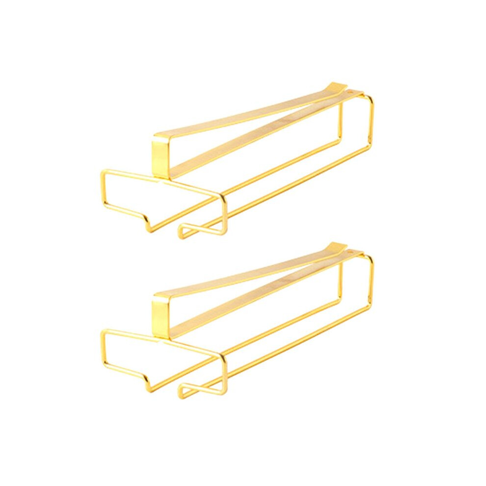 2X Wine Glass Rack, Under Cabinet Metal Wine Glass Holder, Stemware Rack, Hanging Wine Glass Stroage Rack Organizer-A
