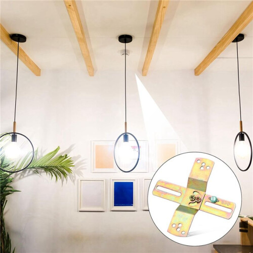 4 Sets Light Fixture Mounting Bracket,4 Inch -Shaped Mount Bracket Light Crossbar Bracket with Screws 1