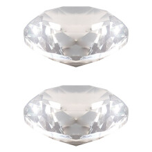 2pièces 80 mm K9 Cristal Diamant Presse-Papier Décoratif Arc-en-Ciel Fabricant Prisme Verre Diamants Salle de Mariage Décorations de Bureau A