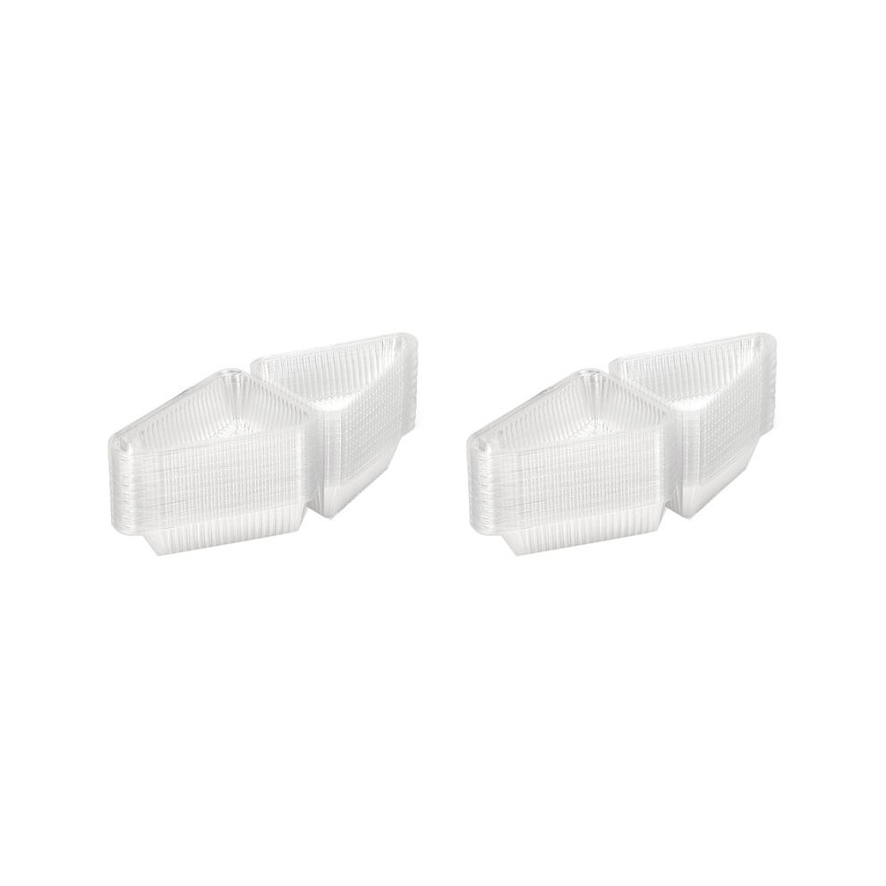 Semoic 100Pcs Cake Slice Containers With Hinged Lid,Disposable Pie Slice Boxes,Individual Cheesecake Containers,Cake Carriers