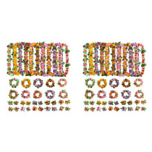 20 Sets Hawaiian Flower Leis Tropical Luau Party Supplies of Hula Garland Necklaces Bracelets for Hawaii Decorations