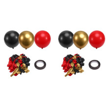 Red Black and Gold Balloons, 134pcs 12 Inch Red and Black Balloons for Birthday, Retirement, Graduation