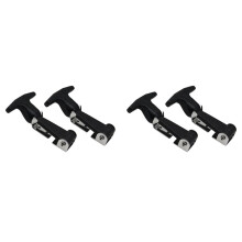 4Pcs Stainless Steel Rubber Hood Catch Flexible T-Handle Hasp Rubber Flexible Draw Latches with Brackets Tool Box