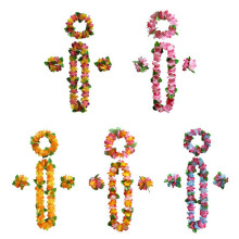 20 Sets Hawaiian Flower Leis Tropical Luau Party Supplies of Hula Garland Necklaces Bracelets for Hawaii Decorations