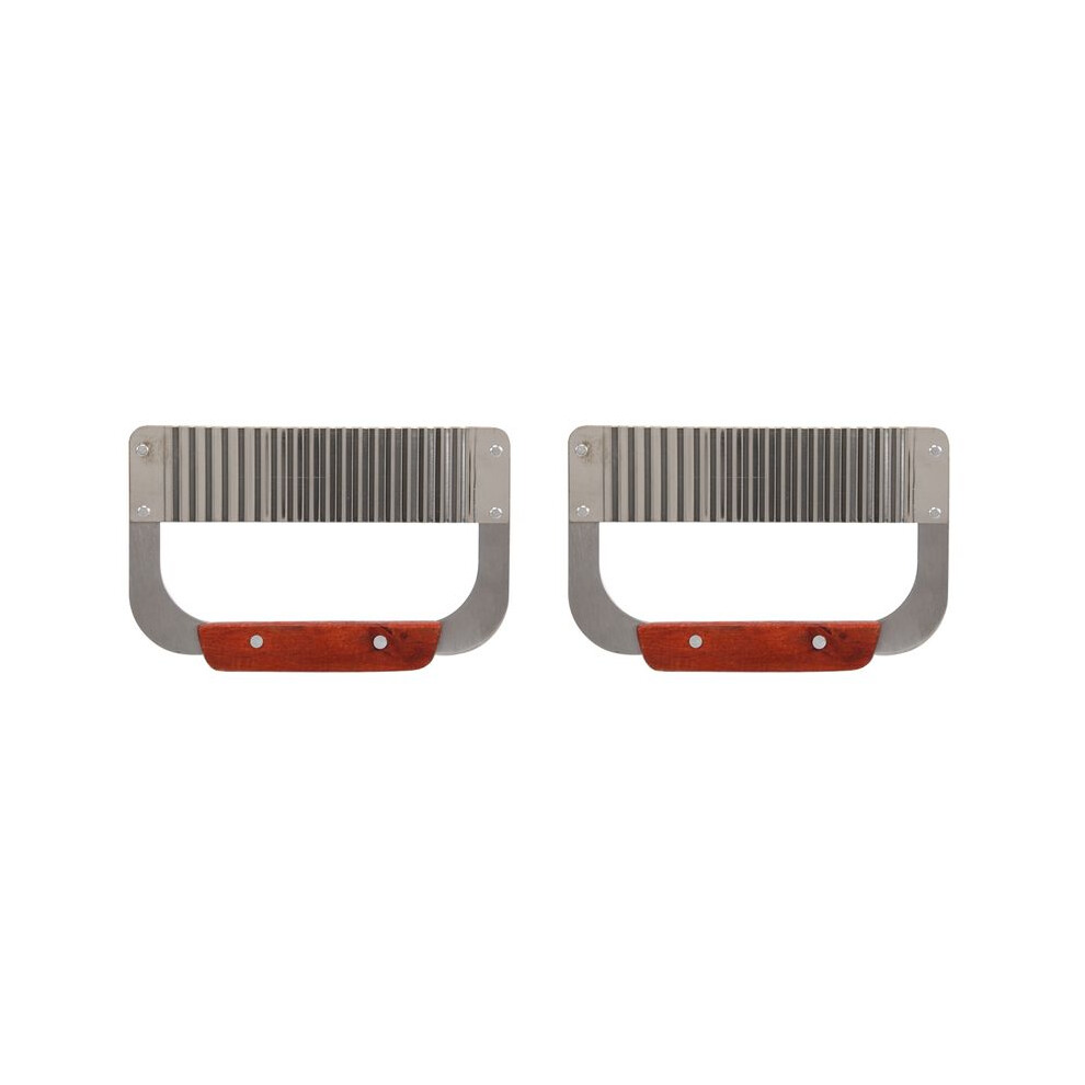 2X Crinkle Cutting Tool Potatoes Chips Cutter Carrot Slicer With Wooden Handle Food Vegatable Cutting Knife 6032810476786
