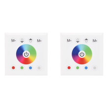 2X DC12V-24V RGB / RGBW Wall Mounted Touch Panel Controller Glass Panel Dimmer Controller for LED Strips Lamp