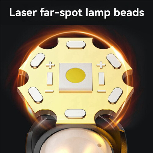 2X LED Flashlight Rechargeable Portable Flashlight Digital Display Outdoor Work Light Telescopic Zoom Flashlight 2