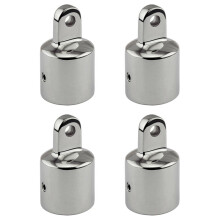 4X Einzelne Schraube 316 Rostfreier Stahl 25 mm Ösen End Kappe Bimini Top Hardware Marine Boot Yacht Externes Ösen Ende Canopy Rohr Ende