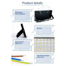 2X LED Floodlight 50w Outdoor Waterproof Flood Light Camping Outdoor Projection Lamp Floodlight LED Flood Light EU Plug