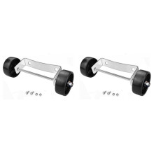 4X Universele Patio Heater Wheel Kit - RVS Zilveren Beugel + Zwarte Wielen, Patio Tall Propane Gas Patio Heater Wheel