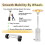 4X Universal Patio Heater Wheel Kit-Stainless Steel Silver Bracket + Black Wheels 3