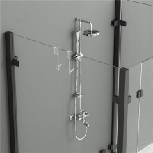4X Crochet de Porte de Douche de Salle de Bain Porte-Serviettes de Douche en Verre Porte-Peignoir de Salle de Bain Gratuit Crochet de Serviette