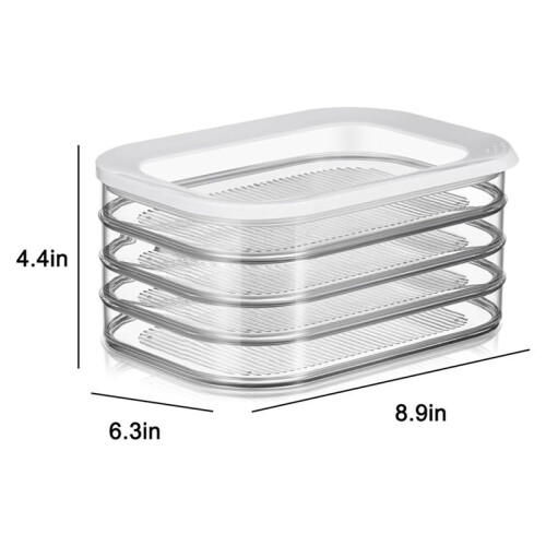 2X Bacon Storage Container for Fridge,Stackable Lunch Meat Storage,Ham and Cheese Container for Fridge-Cold Storage 2
